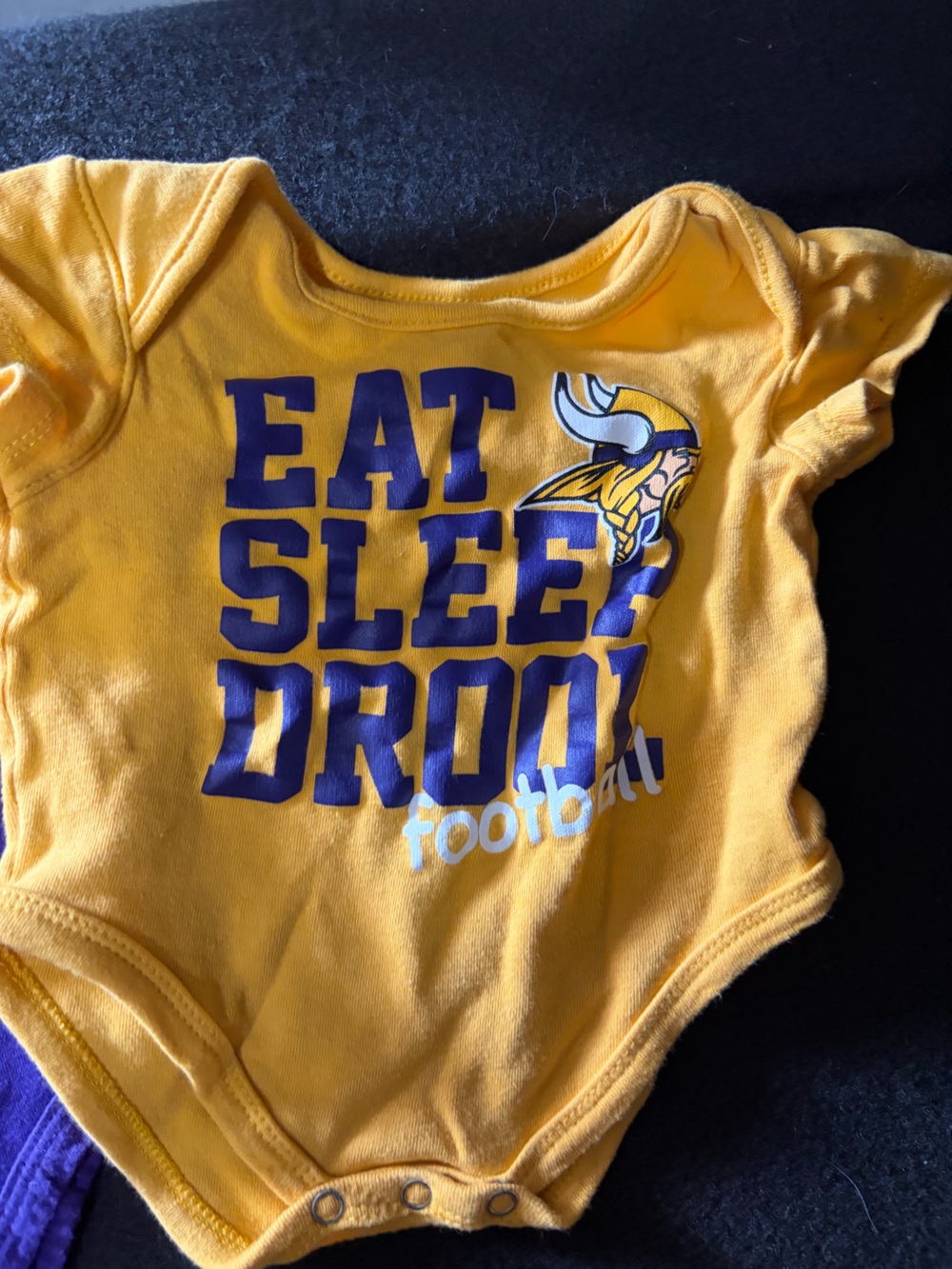 NFL Kids Gold Tee with Purple 'EAT SLEEP DRAFT' Football Graphic